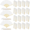 MCEAST 120 Pieces Wedding Handheld Paper Fans White Bamboo Folding Paper Fan by MCEAST