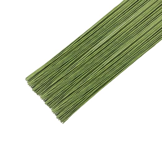 100 Pieces 18 Gauge Green Paper Covered Floral Wire Stems by Etetevntt