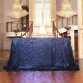 SquarePie Sequin Tablecloth 50 x 72 Inch Navy Blue Sparkly Table Linen by SquarePie