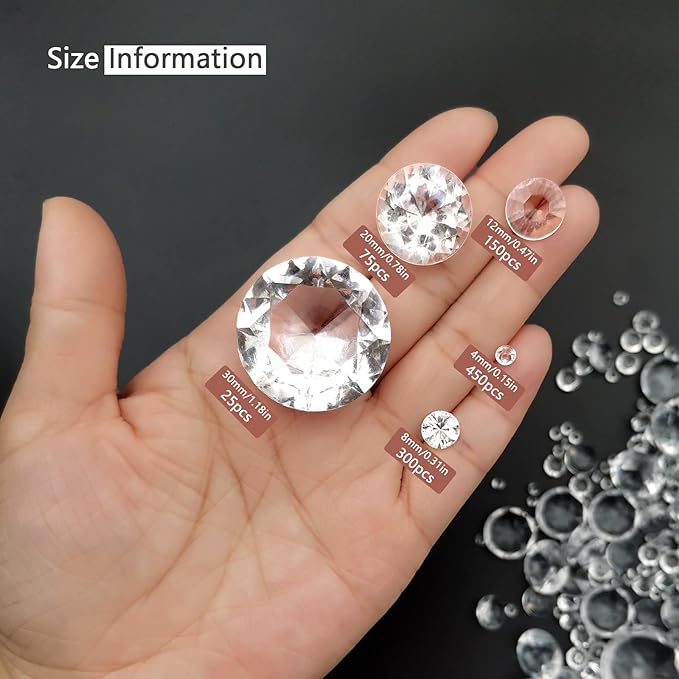 1000 pcs Acrylic Diamond Gems - Image 2