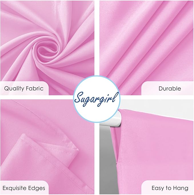 Sugargirl 10x10FT Pink Backdrop Curtains Polyester Photo Backdrop Drapes - Image 6