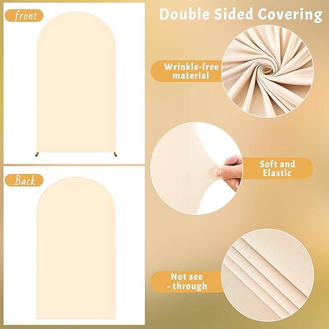 6.6FT Champagne Arch Backdrop Cover - Image 3