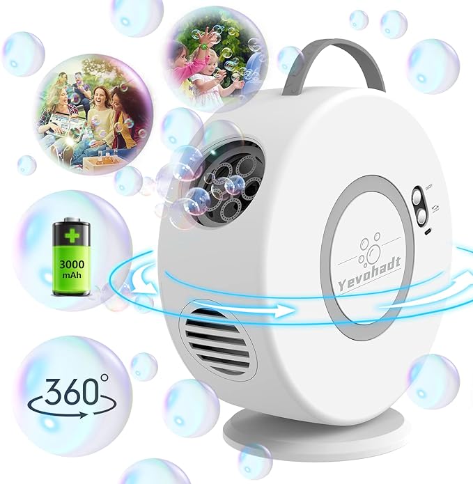 Bubble Machine for Kids Toddlers, Automatic Bubble Blower Rechargeable by Yevohadt