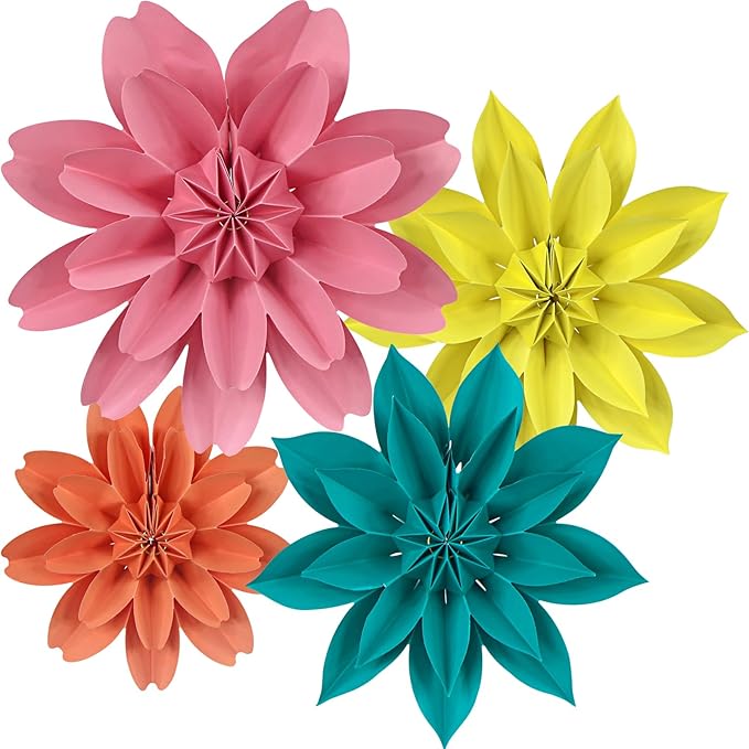 ADLKGG Hanging Colorful Paper Flower Fans Decorations, Flower Paper Fan Event by ADLKGG