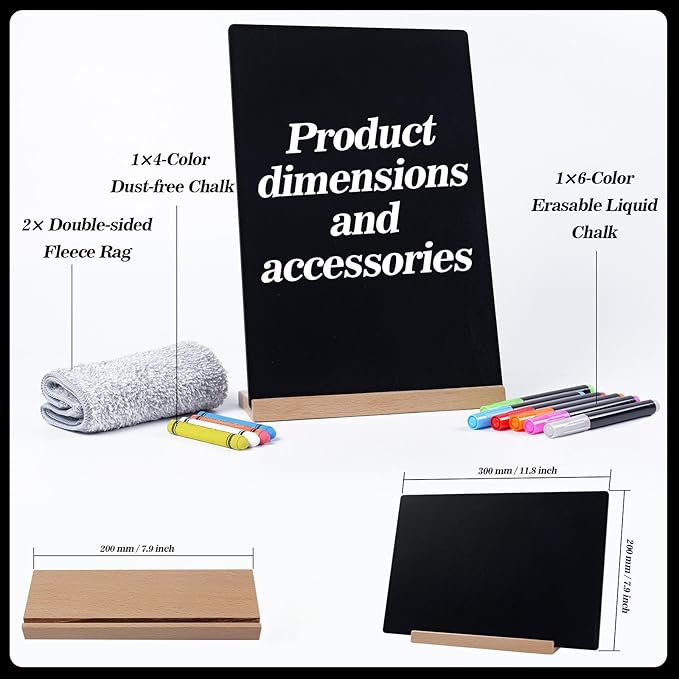 8 x 12 Chalkboard Sign, Reusable Double Sided Small Chalkboard Signs - Image 6
