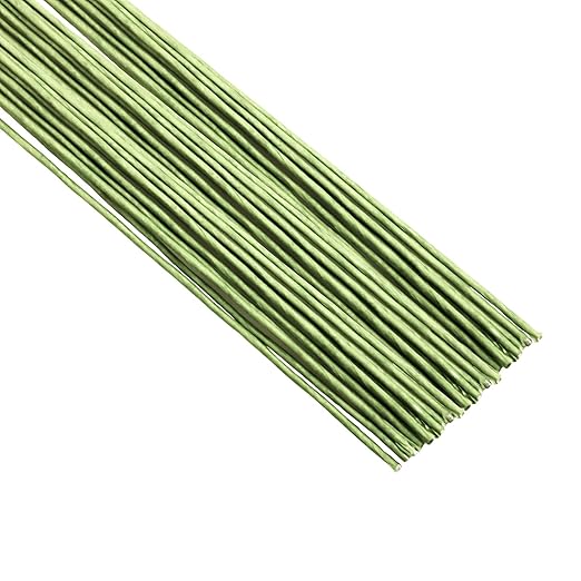 16-inch Green Paper Wrapped Flower Stems - Image 6