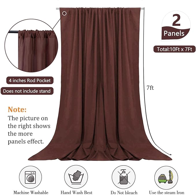 10 x 7 Feet Red Brown Backdrop Curtain - Image 2