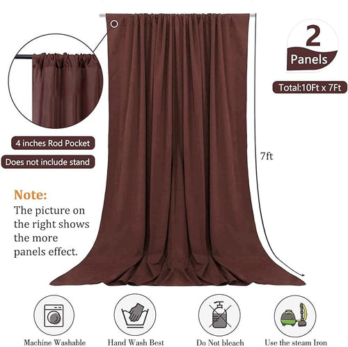 10 x 7 Feet Red Brown Backdrop Curtain - Image 2