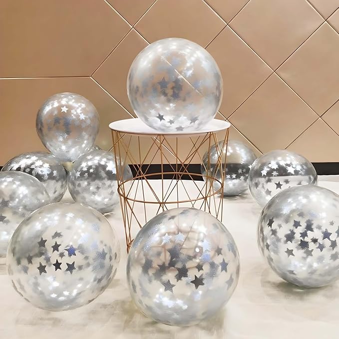 Silver Metallic Foil Star Confetti 0.78inch/2cm 8000PCS Table Confetti - Image 3