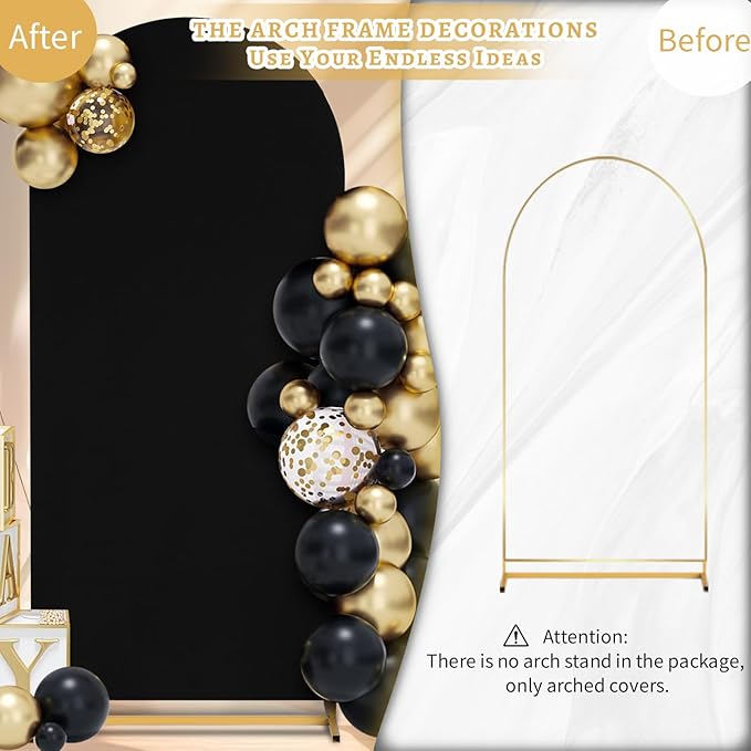 Black Arch Backdrop Cover 2.2ft x 5ft Fitted Spandex Arch Cover Balloon Arch - Image 6
