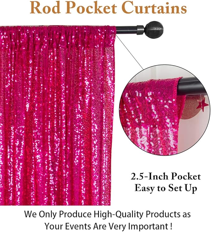 ShiDianYi 4FTX6FT-Fuchsia-SEQUIN Photo Backdrop, Wedding Photo Booth, - Image 3