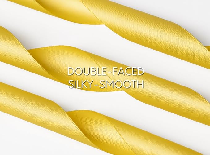 Yellow Ribbon 1-1/2 Inch x 50 Yards Double-Faced Satin Ribbons - Image 3