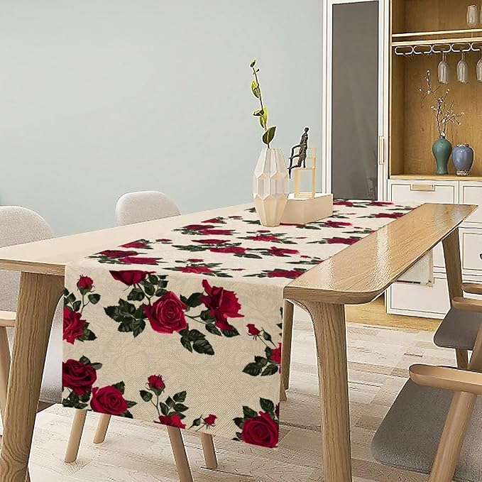 Vintage Rose Table Runner, 13x90 Inch - Image 6