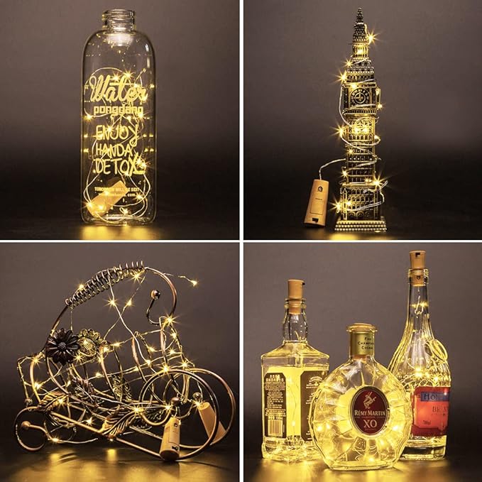 Wine Bottle Cork Lights 15Pack 10 LED/ 40 Inches Battery Operated Cork Shape - Image 3