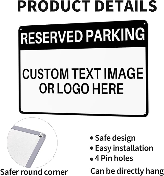 Custom Reserved Parking Metal Sign - Image 3