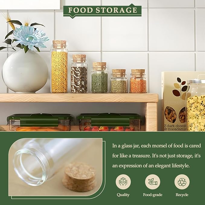 JIUYUE 40 pcs 50 ml Small Glass Cork Bottles, Cork Decoration - Image 3