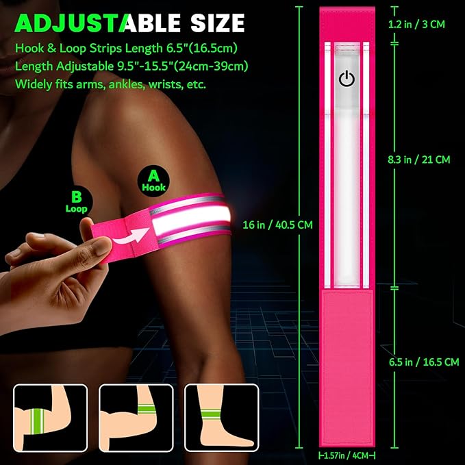 LED Armband for Running, Light Up Arm Bands for Night Walking Running, - Image 6