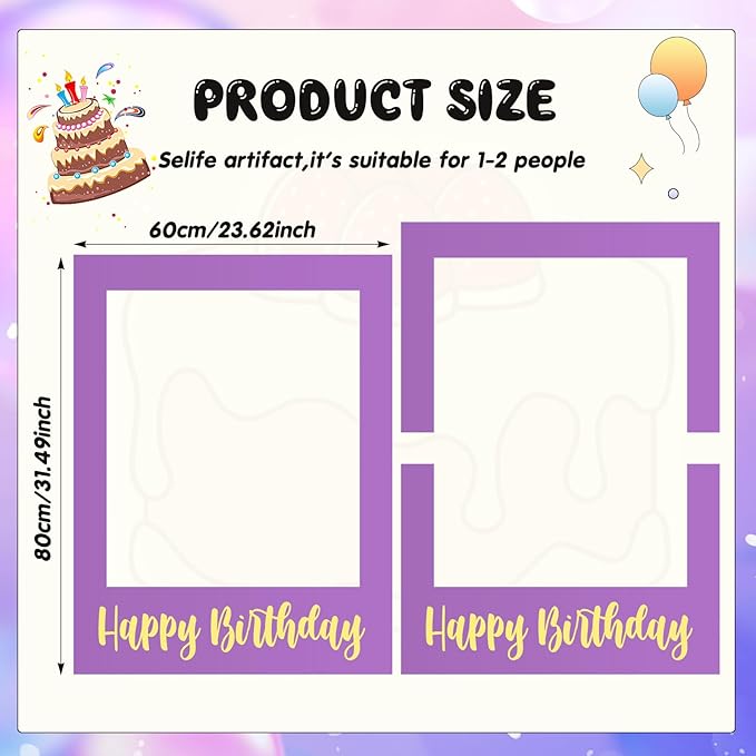 32 x 24 Inch Large Photo Booth Props Picture Frame Happy Birthday Party Frame - Image 2