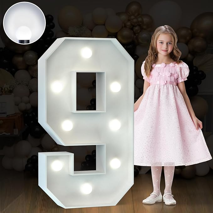 Marquee Numbers 3 Feet Tall Big Light Up Numbers 9th 19th 90th Happy Birthday by Letsmakeitimpressive