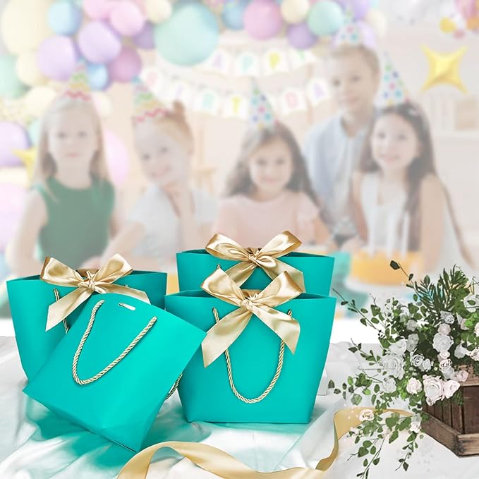 HUAPRINT Gift Bags with Handles, 7.48×3.54×7.9 inches, Party Favor Bags with - Image 7