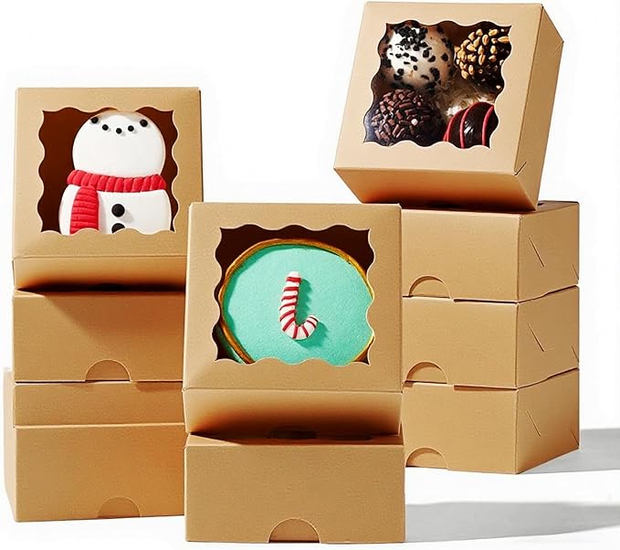RomanticBaking 3 ¼" x 3 ¼" x 1 ½" 100PCS Cookies Boxes Soap Box Chocolate by RoanticBaking