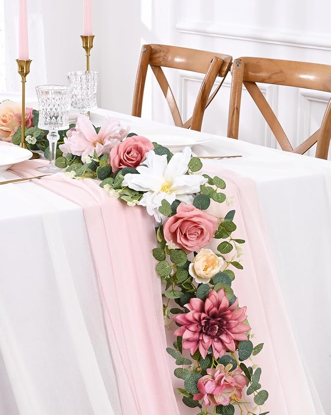 Waipfaru 8.85Ft Flower Garland, Eucalyptus Greenery Garland - Image 5
