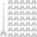 36 PCS Glass Taper Candle Holders Bulk Candlestick Holders Clear Short Tapered by Mkhaslri