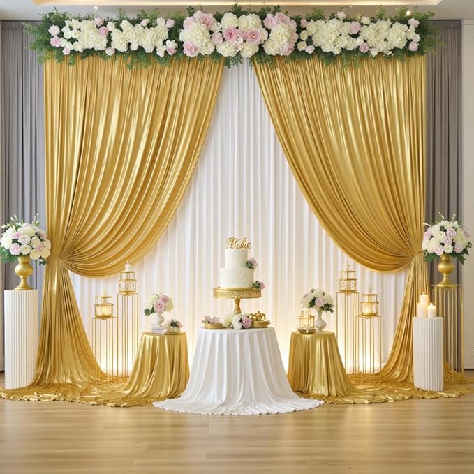 gogoparti 20x10FT Gold Sequin Backdrop Curtain - Image 7