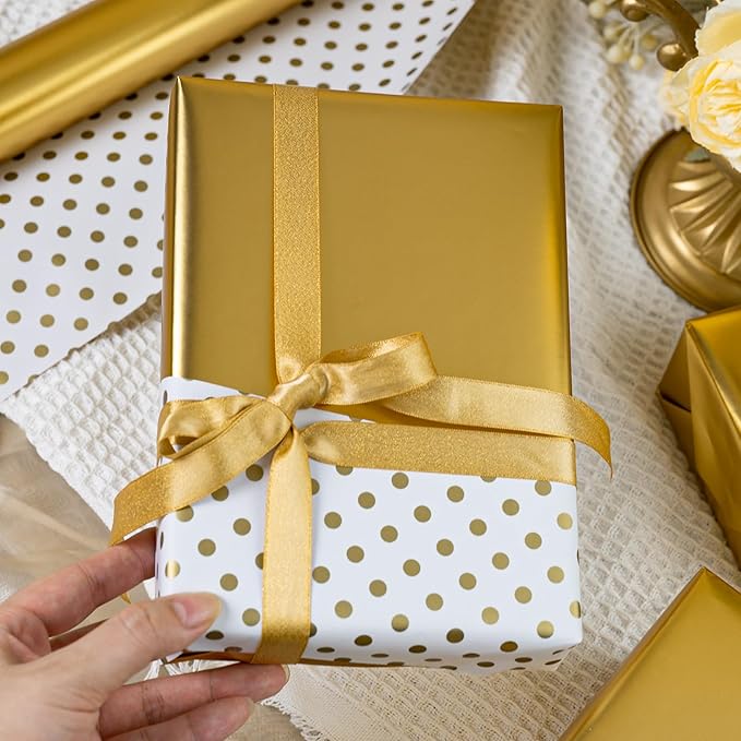 Garbendy Gift Wrapping Paper Roll-Solid Color Pearly-Lustre Paper, Valentine's - Image 4