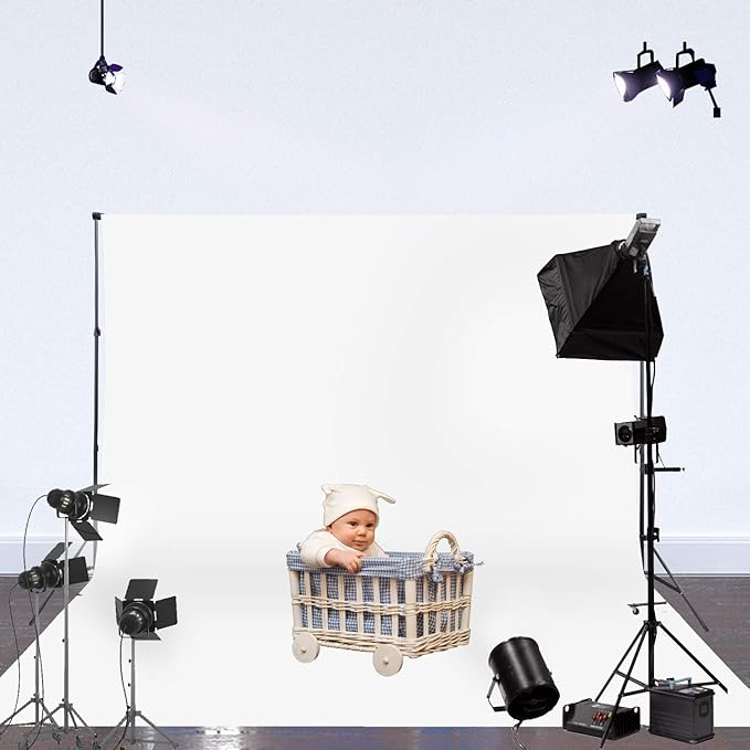 ISSUNTEX 6X9 ft Background Muslin Backdrop, Photo Studio, Collapsible High - Image 2