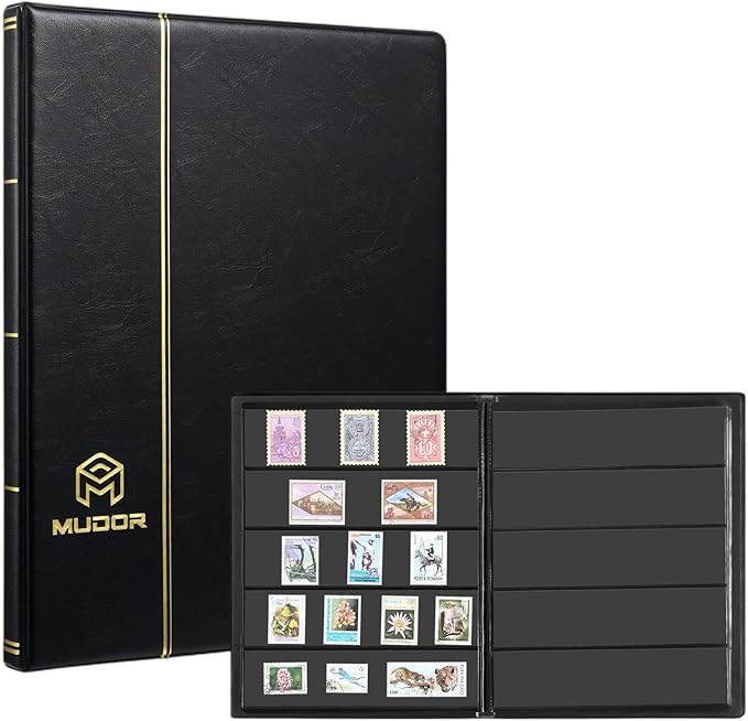 MUDOR Stamp Collecting Album for Collectors, 5 Rows Pockets, 10 Sheets Stamp by MUDOR