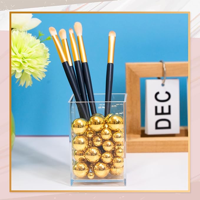 300Pcs Vase Filler BrightGold No Hole Faux Pearl Beads - Image 5