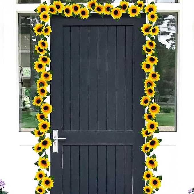Uieke 3 Pack 7.5ft/Pcs Artificial Sunflower Garland Hanging Sunflower Vines - Image 5