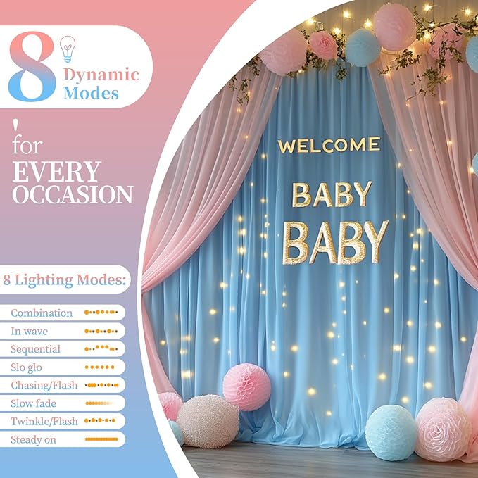 10x10ft Pink Blue Tulle Backdrop Curtain - Image 4