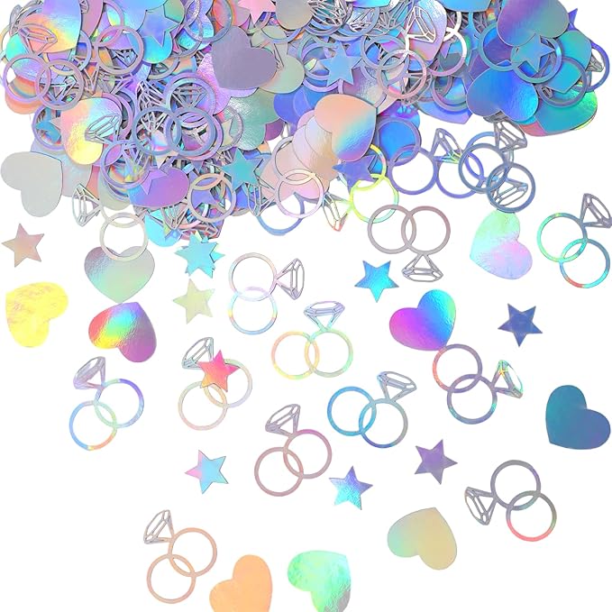 300 Pcs Iridescent Bachelorette Confetti, Bridal Shower Decoration Confettis by Unknown