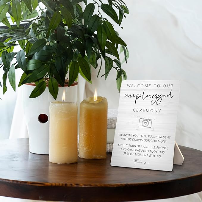 Wedding Welcome Sign, Wedding Wooden Sign Stand 5x7inch, Welcome to Our - Image 4