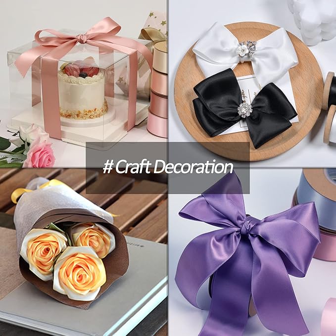 1-1/2" Wide x 100 Yards Solid Color Dark Gold Satin Ribbon, Fabric Satin Ribbon - Image 3