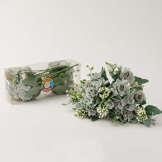 Artificial Flower 5 Branches Artificial Silk Fake Flowers Bouquet Small Roses - Image 6