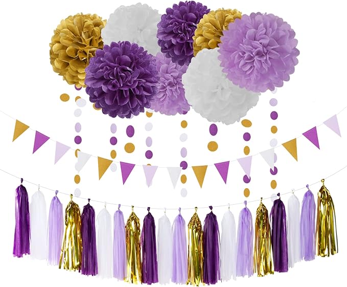 Purple Gold Graduation Decorations by LastingSurprise