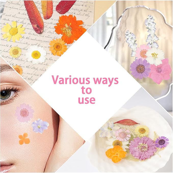 120Pcs Dried Pressed Flowers for Resin Mould Dry Flower Real Leaves Bulk - Image 4