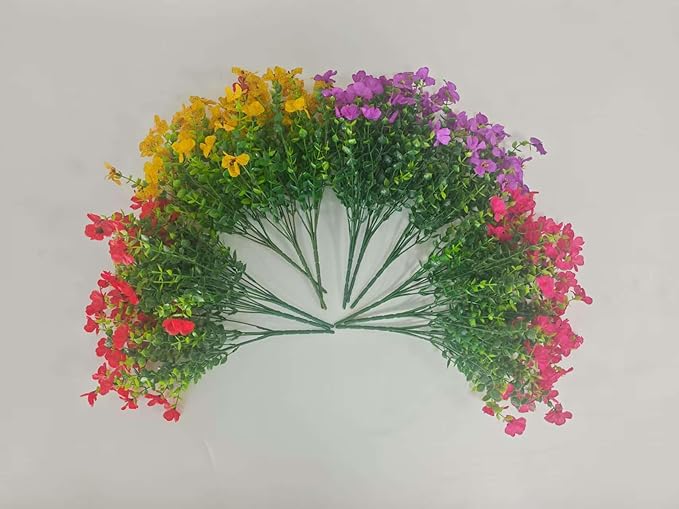 Faux Flower Daisy with Eucalyptus Leaves Fake Plants Greenery Boxwood Outdoor - Image 2