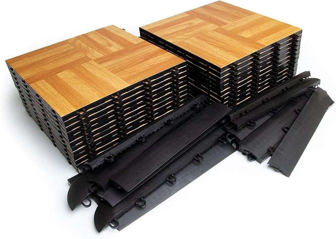 Big Floors 5X5OAKFLOOR Interlocking Lightweight Plastic Modular Dance Floor Kit - Image 3