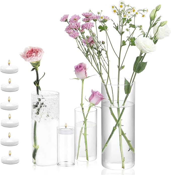 UDU 4 Pack Glass Cylinder Vases by Unknown