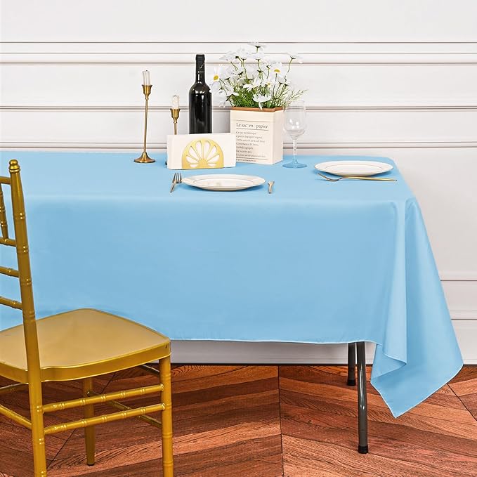 10 Pack Light Blue Tablecloths for 6 Foot Rectangle Tables 60 x 102 Inch - 6ft - Image 7