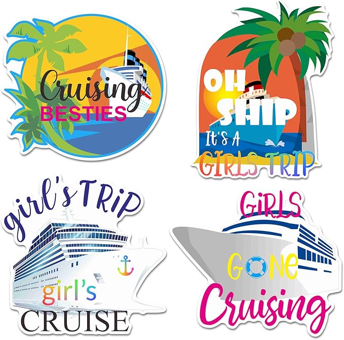 Hoteam 4 Pcs Girls Trip Cruise Door Decorations Magnetic Large Girls Cruise by Hoteam