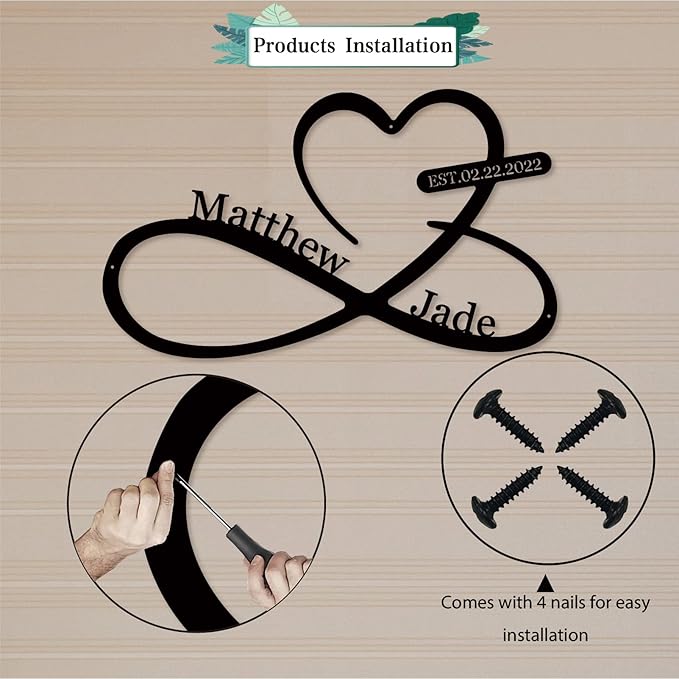 Infinity Heart Metal Wall Decor, Unique Infinity Heart Wall Decor Love Sign - Image 7