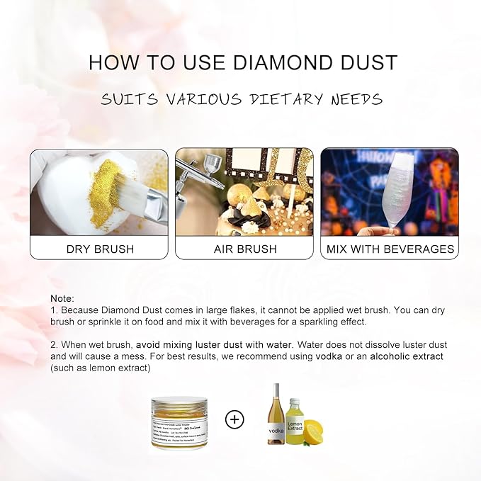 HomeHere Edible Luster Dust Food-Grade Glimmer Powder Glitter - Image 3