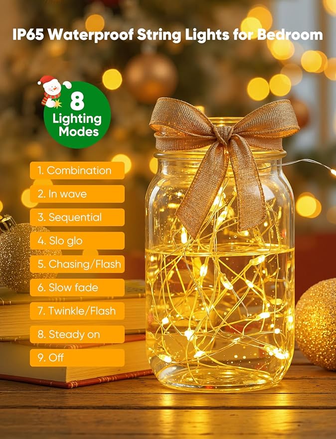 Minetom 20 Pack Fairy Lights Battery Operated String Lights, 8 Modes & Timer - Image 5