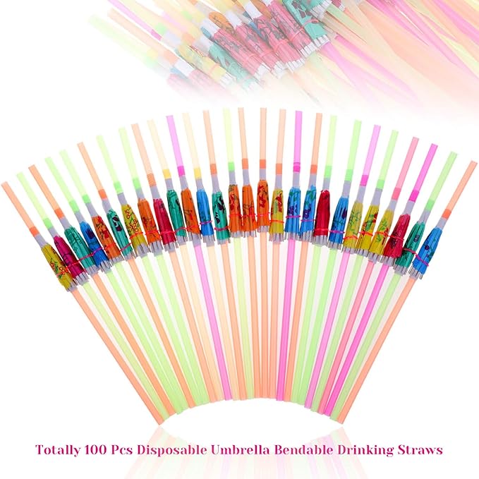 Paxcoo 100pcs Umbrella Straws - Image 3