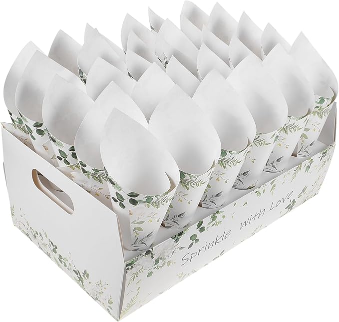CIMAXIC Wedding Confetti Cone Holder Box by CIMAXIC